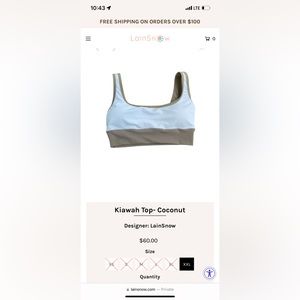 LainSnow Kiawah Bathingsuit Top - Coconut